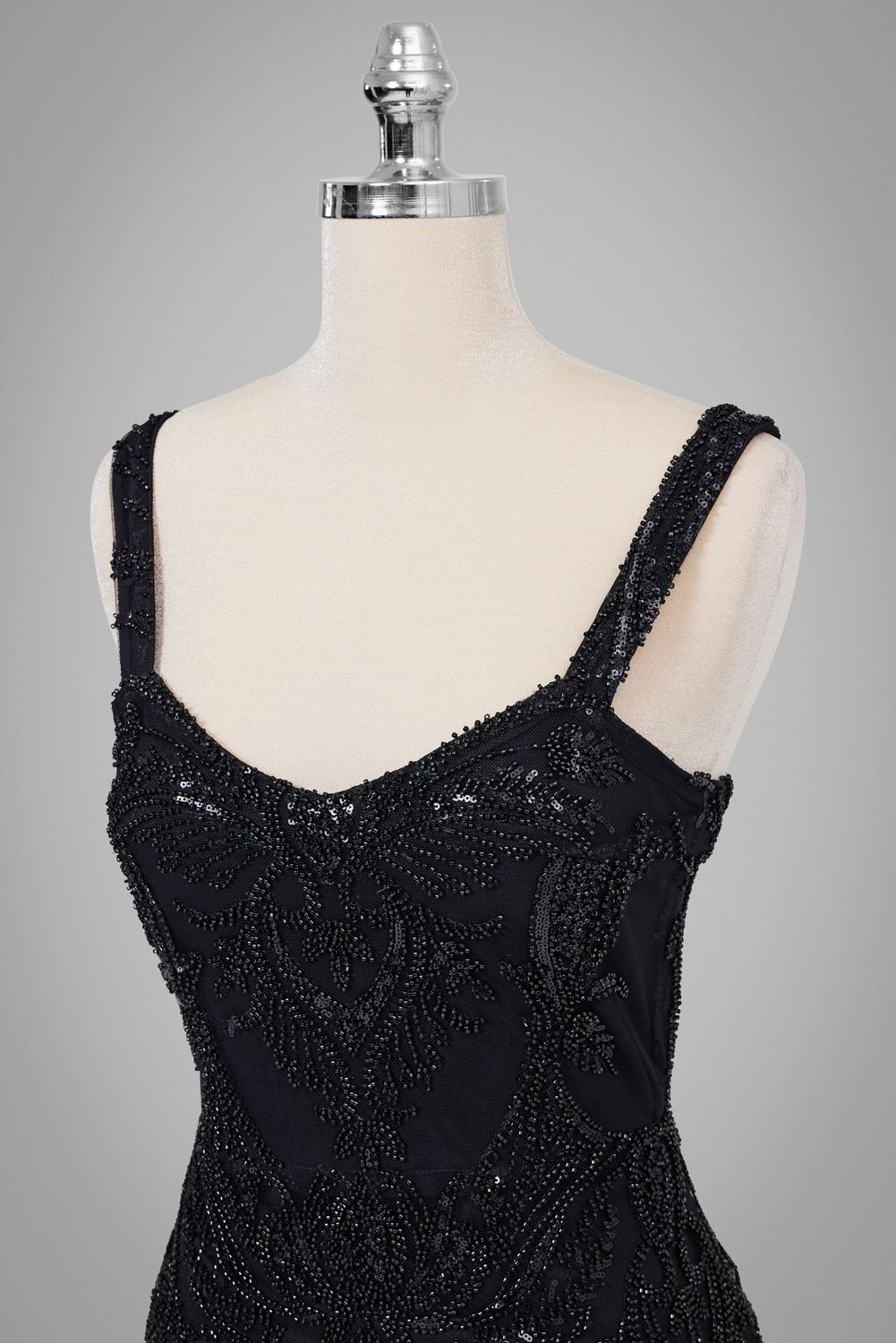 Embroidered Dress ankle length with feathers
