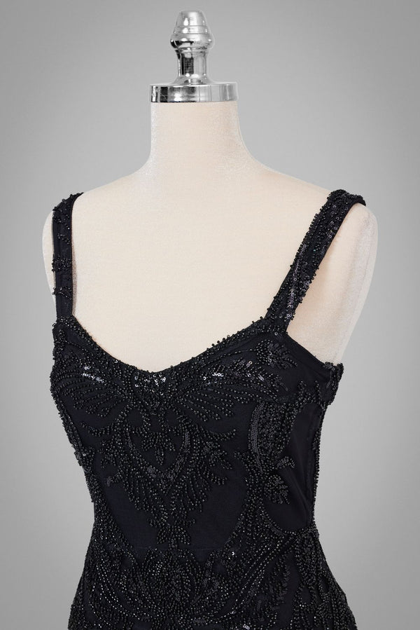 Embroidered Dress ankle length with feathers