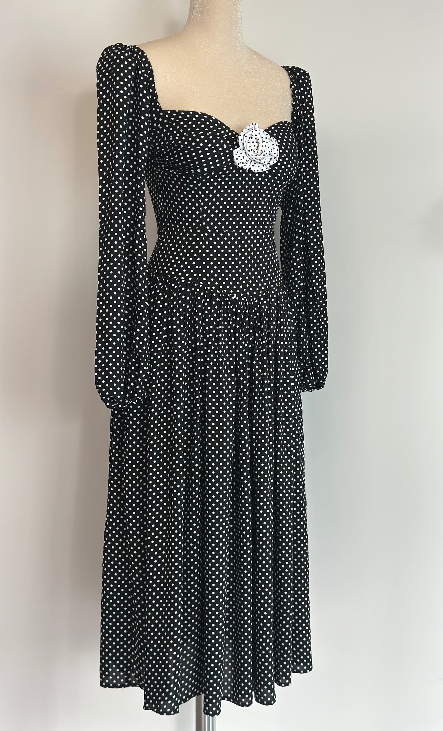 Mon Amour long Polka Dot Dress