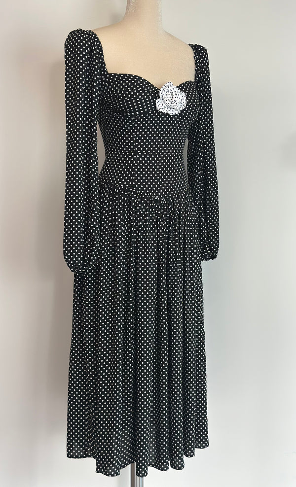 Mon Amour long Polka Dot Dress