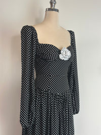Mon Amour long Polka Dot Dress