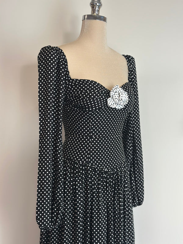 Mon Amour long Polka Dot Dress